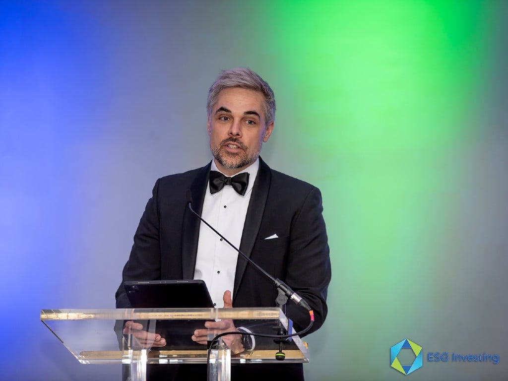 Chris Crawshaw Jones reads his speech